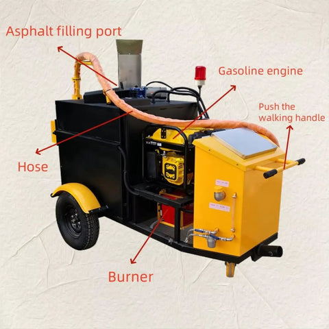 Heavy Duty Road Crack Filling And Sealing Machine With Automatic Heating featuring asphalt filling port and gasoline engine