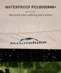 Beefy Heavy Duty Camping Tarp Canopy With Poles, Waterproof 18000mm Rain Shelter, UV Blocking UPF2000+ shown in rain