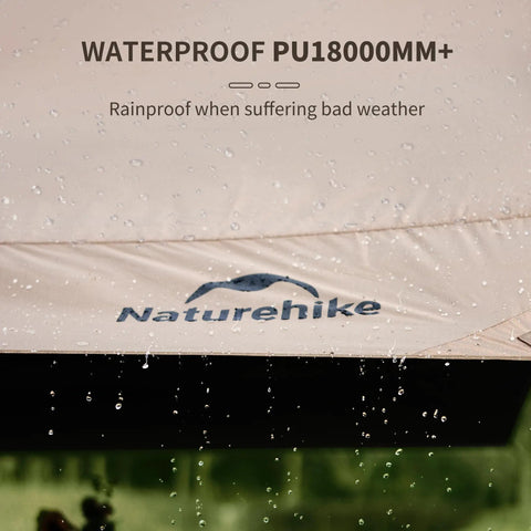 Beefy Heavy Duty Camping Tarp Canopy With Poles, Waterproof 18000mm Rain Shelter, UV Blocking UPF2000+ shown in rain