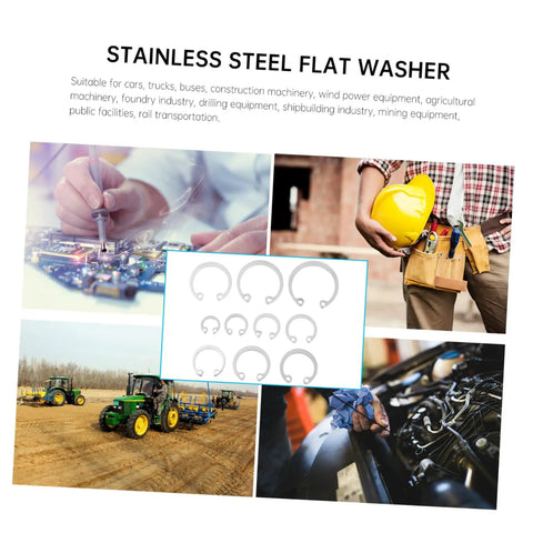 150 Piece Stainless Steel C Clip Snap Ring Set for Shafts and Axles Wear Resistant Rustproof Replacement Rings