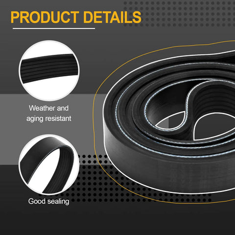 Premium Serpentine Drive Belt For Honda Accord 2009 To 2012 L4 2.4L Gas Engine, durable black rubber, weather-resistant design.