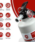 Four Pack Of 2.5 Lb Abc Dry Chemical Fire Extinguishers Rated 1A 10B C with nozzle and pressure indicator details.