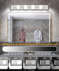 5 Light Crystal Chrome Vanity Light Bar for Bathrooms Dimmable LED Fixtures 30W Cool White over mirror with dimming options