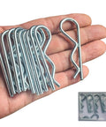 Heavy Duty Cotter Pins Set 15 Pcs M3x60mm R Clips And Hair Pins For Trailer Hitches Trucks Tractors Carts Mowers Spring Retaining Pins Made From Galvanized 4.8 Carbon Steel For Stronger Tension And Longer Lasting Hardware shown in hand and box