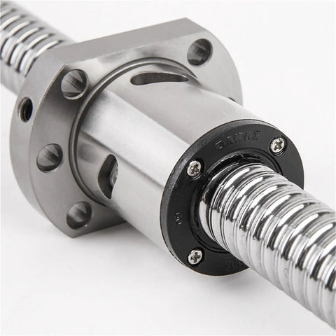 Close-up of Ballscrew SFU2005 Kit with End Machined Ball Nut and Housing, BK BF15 End Support, RM2005 Coupler 650mm