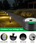 Flexible 16 AWG 2 Conductor Low Voltage Landscape Wire Outdoor Lighting Cable Black 500 Feet for Direct Burial