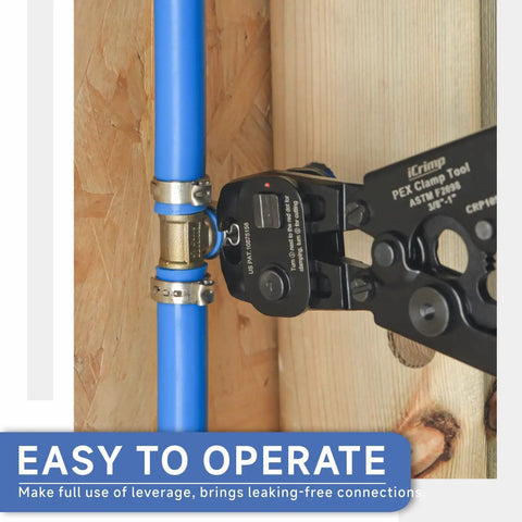 Ratchet Pex Cinch And Remove Tool For Three Eighths To One Inch Stainless Steel Clamps, securing PEX lines on wall setup