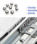 Heavy Duty 22 Inch Full Extension Drawer Slides With Ball Bearing Runners for Kitchen Cabinets Showing Bearings and Rails
