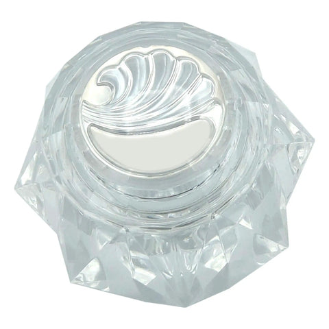 Offset Shower Tub Handle Knob With Single Control And Replacement Trim Kit In Clear Acrylic Finish top view