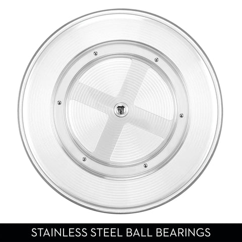 11 Inch Round Lazy Susan Organizer For Kitchen And Pantry Storage Set Of 2 Clear Smooth Rotating Turntables with stainless steel ball bearings