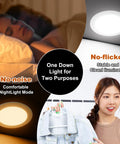 DAYBETTER 6 Inch 5 CCT Led Recessed Ceiling Light with Junction Box used as night light and main lighting option.