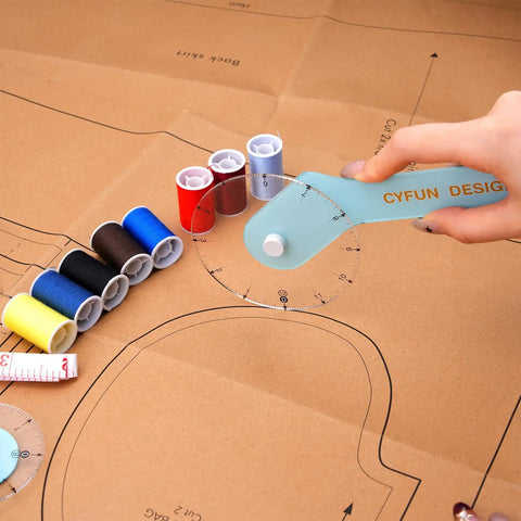 Knock Your Pattern Drafting Tasks Out Of The Park With This Precision 12 Inch Acrylic Sewing Wheel Ruler Crafted To Trace Seamless Necklines And Bindings While Nailing 360 Degree Measurements Daily