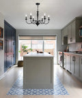Black 6 Light Farmhouse Chandelier With Rustic Industrial Vibe over modern kitchen island, adjustable pendant lighting