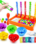 Kickstart Early Math Skills With This Awesome Color Sorting And Counting Toy Set For Toddlers with colorful beads and sorting tubes.