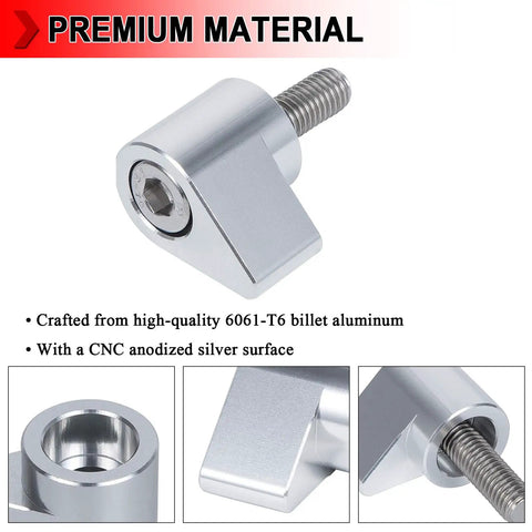 2 Pc Beefed Up Dowel Pin For 1989 To 1998 Cummins 12 Valve 5.9L Engine, CNC Anodized Aluminum 6061 T6, Prevents Dowel Backout, Boosts Timing Integrity, Heavy Duty Fitment For Diesel Trucks. Silver 6061-T6 billet aluminum dowel pin retainer close-up