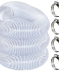 Heavy Duty Dust Collection Hose 2 By 10 Ft Thick Wall Pvc Suction Tube With Twist Lock Clamps Rip Proof Job Site Vacuum Hose coiled with clamps