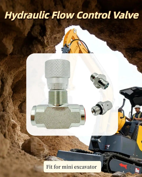 Hydraulic Flow Control Valve STB G3/8 Three Eighths Inch L08 For Mini Excavator One To Two Ton With Two Sided Connectors
