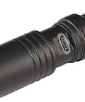 Close-up of USB port on MacroStream USB Rechargeable EDC Flashlight With 500 Lumens And 2000 Candela Compact Pocketable LED Light