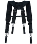 Heavy Duty Tool Belt Suspenders With Padded Straps For All Day Comfort And Back Support Construction Bag Harness black front view