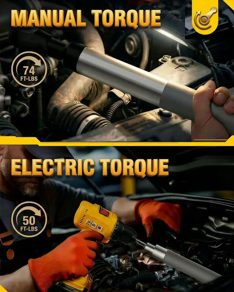 Seventeen Inch Offset Extension Wrench For Drills And Impact Tools With Three Eighths Inch Offset used on car engine.