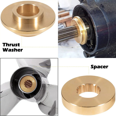 Propeller Installation Hardware Kit For 150-300 HP Outboard Motors Includes Thrust Washer Spacer Washer Nut And Cotter Pin Replacement For OEM 6E5-45987-01