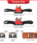 Rock Solid Adjustable Spokeshave Set With Six Precision Blades And Portable Woodworking Plane size comparison and blade dimensions
