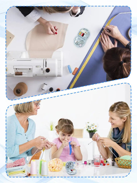 Mini Travel Sewing Kit Portable DIY Repair Set With Scissors, Needles, Threads, And Buttons In A Handy Plastic Box, Beginner Friendly