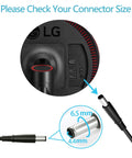 19V DC Monitor Power Cord Replacement For LCD LED Monitors And Widescreen HDTVs No Fuss Fits 22 23 24 27 Inch Displays And Flat Panel TVs Compatible Power Adapter Cord For Various Models, 6.5x4.4mm tip