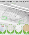 Bottom view of 360 Degree Lazy Susan Refrigerator Organizer showing non-slip base with suction cups on smooth surfaces