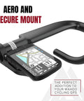 Dope Front Handlebar Mount For Wahoo Elemnt Roam Bolt Mini And Elemnt Series on black bicycle handlebar, close-up view