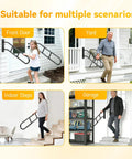 Straight Up Durable Adjustable Wall Mount Handrail For Outdoor And Indoor Steps U Shape Safety Railing in use at front door and indoor steps.
