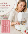 Magnetic Sewing Seam Guide For Precision Stitching And Straight Seams Multi Size Alignment Tool in use at a sewing machine.