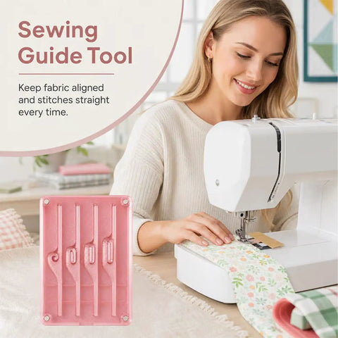 Magnetic Sewing Seam Guide For Precision Stitching And Straight Seams Multi Size Alignment Tool in use at a sewing machine.