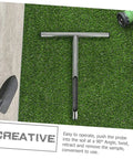 Stainless Steel T Handle Soil Sampler Probe on grass for Lawn and Garden Care, Anti Slip Ergonomic Grip, DIY Friendly Tool