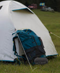 Camping tent with a backpack and heavy duty outdoor luggage straps with quick release buckles 4 pack tie down straps visible
