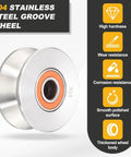 Built Tough V Groove Pulley Wheel Crafted From 304 Stainless Steel With 10mm Bore And 68mm Outer Diameter Featuring 9.5mm Width for smooth use.