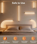 LED Recessed Lighting Kit for Slat Wall Panels with 6PCS Dimmable 3000K lights showcased on a bedroom wall.