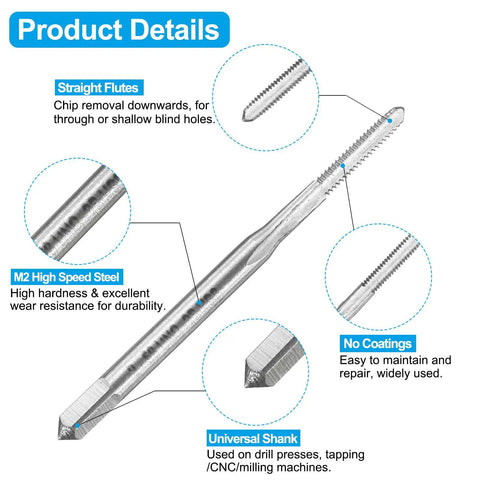 Tap And Drill Bit Set With 2 56 UNC Taps And 1.8mm Drills HSS 6542 High Speed Steel For Durable Clean Threads Handy DIY Tool Kit for projects