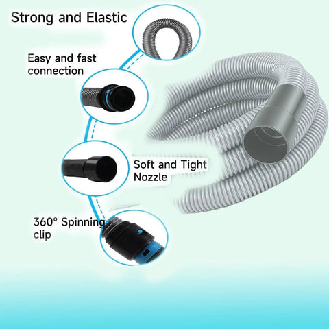 16 Ft Universal Vacuum Hose Extension Kit With Six Adapters For Home Shops And Tools Dust Collection Hose Fits Most Major Brand Vacuums One Quarter Inch To One Half Inch Connections Silver Gray
