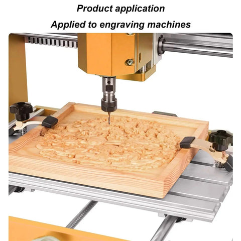 Two Pack Router Table Clamps T Track Hold Down Fixtures on engraving machine with wood piece