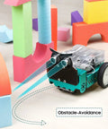 Owl Smart Robot Car Kit For Kids With Nano V4 Controller Arduino Compatible Kid Friendly Hands On Build Code And Bring It To Life With Block Coding Motors Sensors Lights And Sound Ideal For Homeschooling Coding Clubs And Weekend Projects obstacle-avoidance robot car near colorful blocks