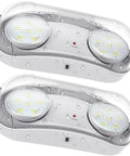 Heavy Duty Outdoor Emergency Light With Battery Backup And Hardwired Exterior Exit Fixtures, waterproof dual LED lights, IP65 rated.