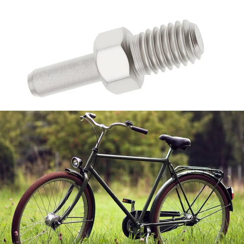 12 Pack M5 Bicycle Chain Breaker Replacement Pins 4.9x3.1x19.3mm for bike chain tool, bike in background