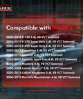Compatibility list for 2004-2010 vehicles with 2 Pack Camshaft Variable Valve Timing Solenoids VCT Solenoids 8L3Z-6M280-A And 8L3Z-6M280-B.