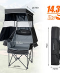 Heavy Duty Camping Chair With Canopy Shade And Umbrella Cup Holder Oversized Folding Beach Chair For Adults bag included
