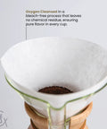 Square Bonded Coffee Filters 100 Count Exclusive Packaging For Ultra Clean Extraction And Rich Brew in pour-over setup.