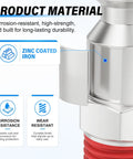 Durable 1/4 Inch Pneumatic Male Plug Connector Fits Air Hose Systems Fast Connects With Zinc Plated Alloy Steel For Heavy Duty Use At Up To 300 Psi, zinc coated iron