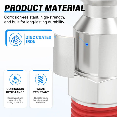Durable 1/4 Inch Pneumatic Male Plug Connector Fits Air Hose Systems Fast Connects With Zinc Plated Alloy Steel For Heavy Duty Use At Up To 300 Psi, zinc coated iron