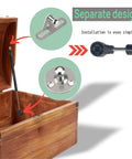 Two Pack 14 Inch Gas Spring Hinges For Toy Boxes And Cabinets 150N Heavy Duty Soft Close Safety Hinges Installed