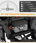 Waterproof RC Servo With 35Kg Torque Coreless Motor And Metal Gears For Beefy High Torque Steering, installed view on RC truck